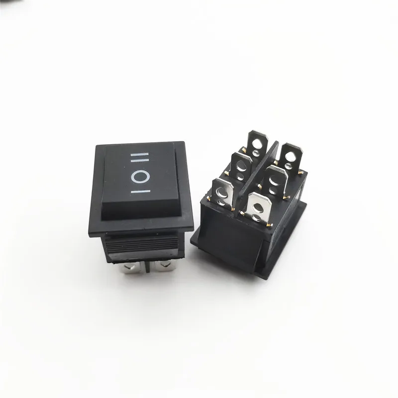 Черный пластиковый переключатель KCD4 4/6 Pin 3 позиции 16A 250V
Черный пластиковый переключатель KCD4 4/6 Pin 3 позиции 16A 250V