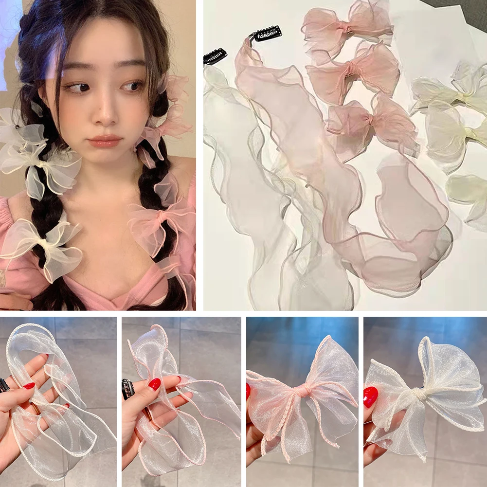 Korean Sweet Hairclips Mesh Hairband Female Pure Desire Super Fairy Braided Hair Bow Hairpin Streamer Headdress Hair Accessories
Korean Sweet Hairclips Mesh Hairband Female Pure Desire Super Fairy Braided Hair Bow Hairpin Streamer Headdress Hair Accessories