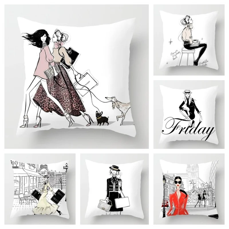 Nordic Fashion Ladies Pillowcase Home Decoration Living Room Sofa Cushion Cover Cushion Cover 45*45 Bed Decoration Pillow Set
Nordic Fashion Ladies Pillowcase Home Decoration Living Room Sofa Cushion Cover Cushion Cover 45*45 Bed Decoration Pillow Set