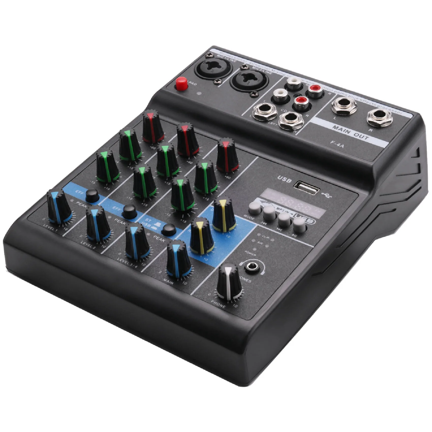 Портативный аудиомикшер, Профессиональный 4-канальный Bluetooth микшер, DJ-консоль с эффектом реверберации для караоке, сценический микшер с USB для прямой трансляции
Портативный аудиомикшер, Профессиональный 4-канальный Bluetooth микшер, DJ-консоль с эффектом реверберации для караоке, сценический микшер с USB для прямой трансляции