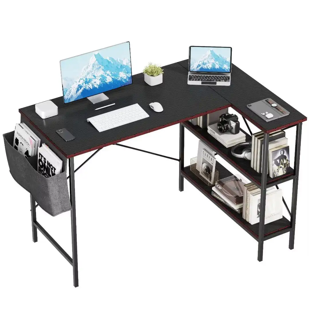 Black L Shaped Gaming Desk: 47" Carbon Fiber Surface for a Stylish and Productive Home Office Workstation
Black L Shaped Gaming Desk: 47" Carbon Fiber Surface for a Stylish and Productive Home Office Workstation