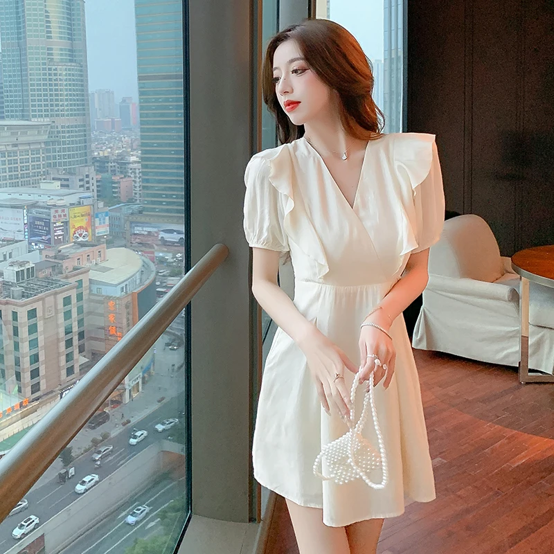 COIGARSAM Women One Piece Korea Dress Summer 2022 New Ruffles Short Sleeve High Waist Apricot Dresses Dropshipping
COIGARSAM Women One Piece Korea Dress Summer 2022 New Ruffles Short Sleeve High Waist Apricot Dresses Dropshipping