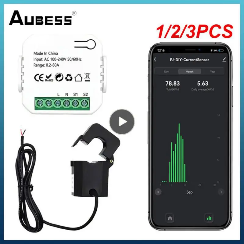 1/2/3PCS Tuya Smart Life WiFi Digital Energy Meter 80A with Current Transformer Sensor Clamp Power Consumption Monitor 110V 240V 
1/2/3PCS Tuya Smart Life WiFi Digital Energy Meter 80A with Current Transformer Sensor Clamp Power Consumption Monitor 110V 240V