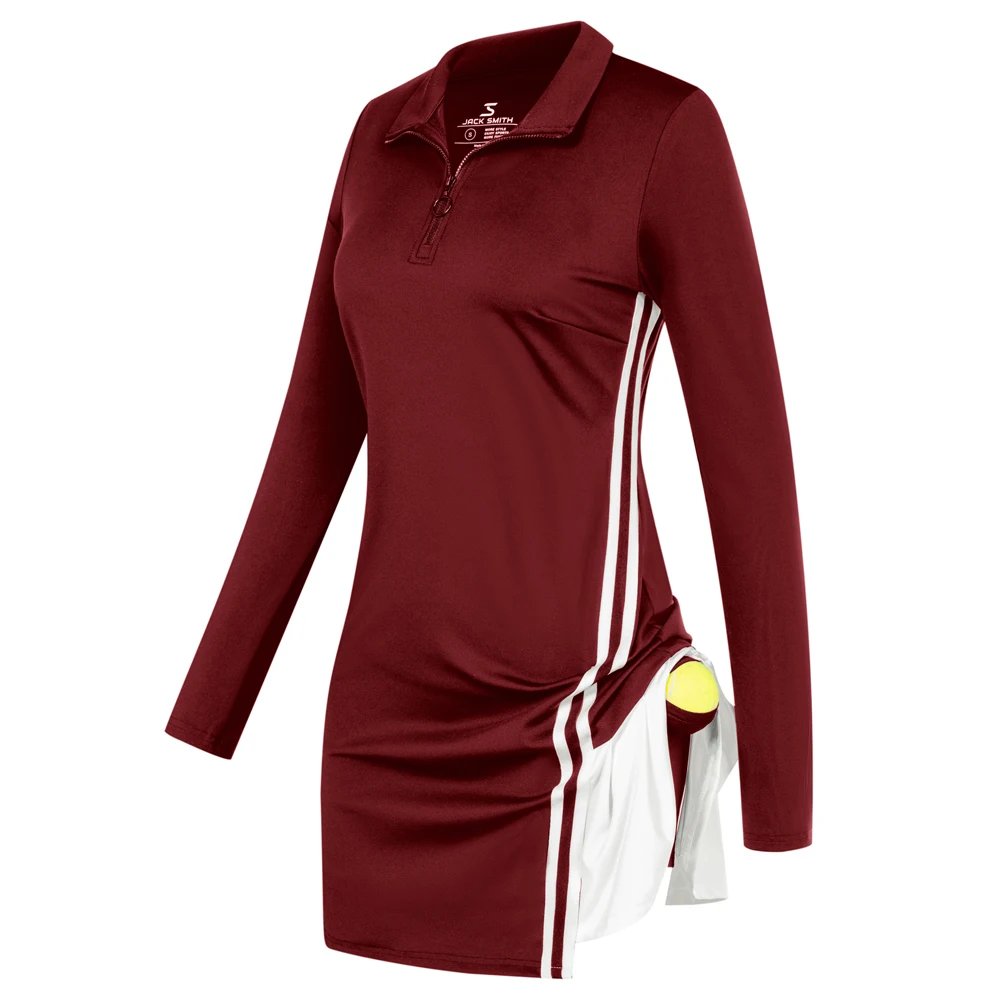 JS Women Sports Dress Sets With Shorts Fashion Contrast Color Autumn New Long Sleeve Stand Collar Dress Tennis Apparel
JS Women Sports Dress Sets With Shorts Fashion Contrast Color Autumn New Long Sleeve Stand Collar Dress Tennis Apparel
