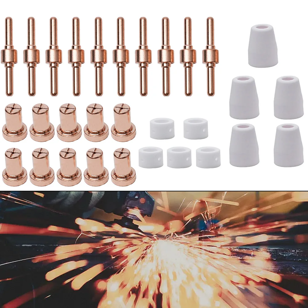 30 Pcs CUT-40 LGK-40 PT-31 Plasma Cutter Torch Consumables Accessory Set For CUT-40/ LGK-40/PT-31 Plasma Cutting Machines
30 Pcs CUT-40 LGK-40 PT-31 Plasma Cutter Torch Consumables Accessory Set For CUT-40/ LGK-40/PT-31 Plasma Cutting Machines