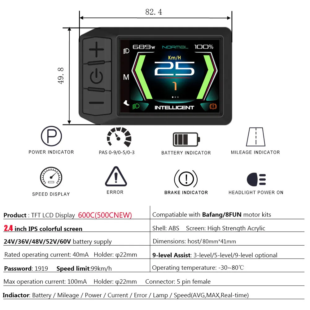 Brand New LCD Display Motor Speed Wheel Diameter CAN Protocol Electric Bike For Bafang 600C For M510 M600 M500
Brand New LCD Display Motor Speed Wheel Diameter CAN Protocol Electric Bike For Bafang 600C For M510 M600 M500