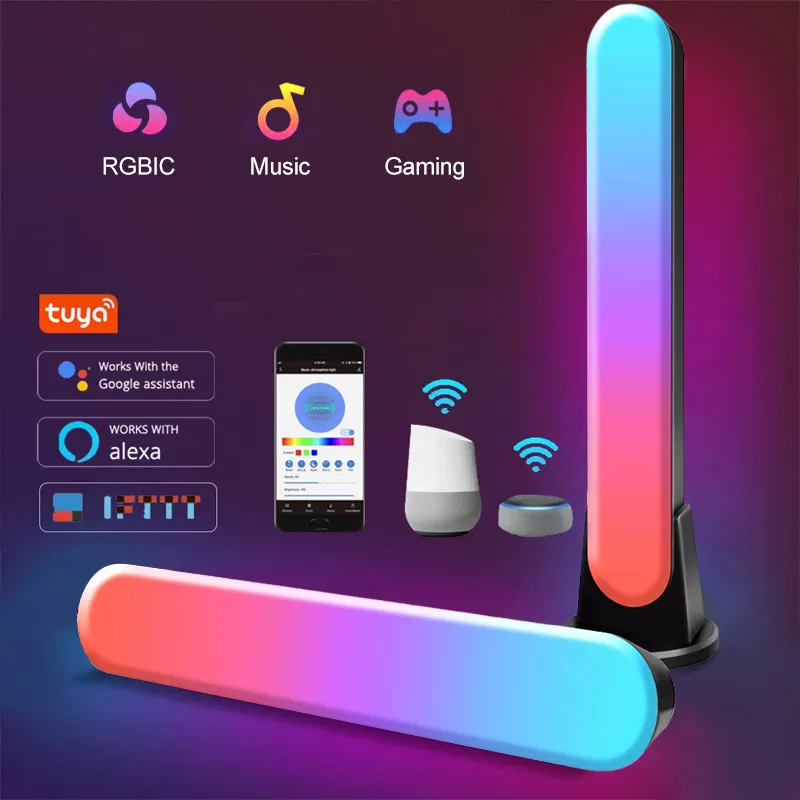 WiFi Smart LED Light Bar Atmosphere Night Light Music Synchronization 12 Modes Game TV Computer Room Decoration Ambient Light
WiFi Smart LED Light Bar Atmosphere Night Light Music Synchronization 12 Modes Game TV Computer Room Decoration Ambient Light