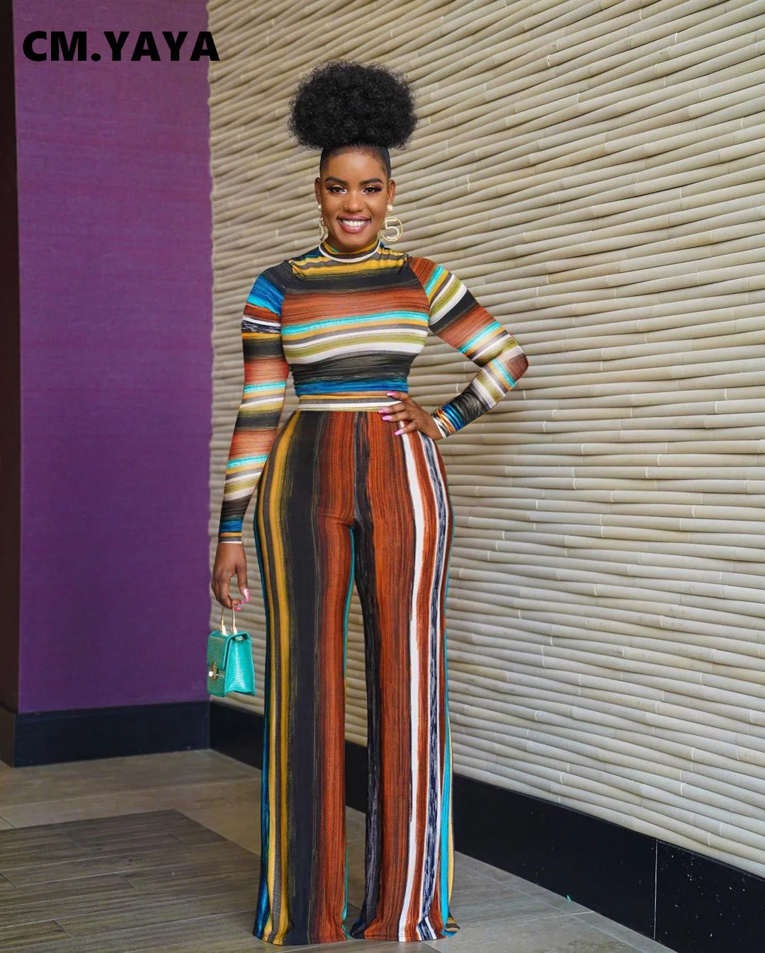 Женский костюм с полосками CM.YAYA, повседневный комплект из двух предметов с длинным рукавом, коротким топом с высоким воротником и длинными ш...
Женский костюм с полосками CM.YAYA, повседневный комплект из двух предметов с длинным рукавом, коротким топом с высоким воротником и длинными ш...