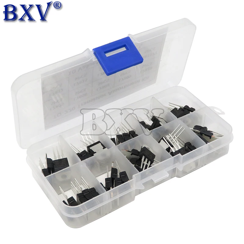 LM317T L7805 L7806 L7808 L7809 L7810 L7812 L7815 L7818 L7824 Transistor Assortment Kit 10Value*5pcs 50PCS Voltage Regulator Box
LM317T L7805 L7806 L7808 L7809 L7810 L7812 L7815 L7818 L7824 Transistor Assortment Kit 10Value*5pcs 50PCS Voltage Regulator Box