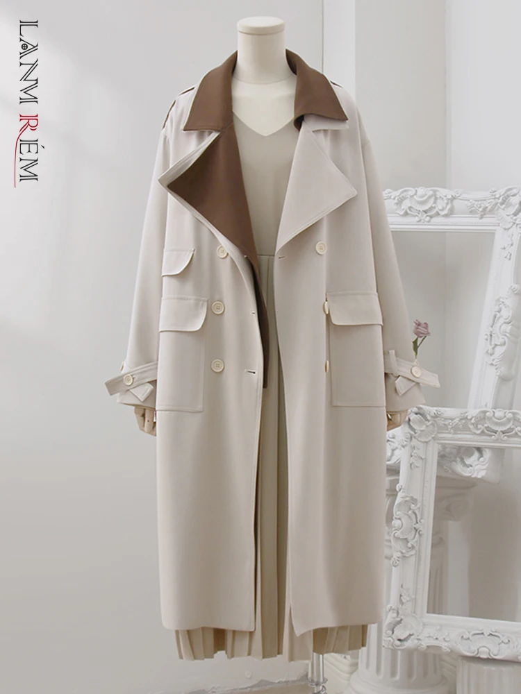 LANMREM Patchwor Contrast Color Trench Coat For Women Single Breasted Long Sleeves Straight Belt Coats 2023 Autumn New 32D582
LANMREM Patchwor Contrast Color Trench Coat For Women Single Breasted Long Sleeves Straight Belt Coats 2023 Autumn New 32D582