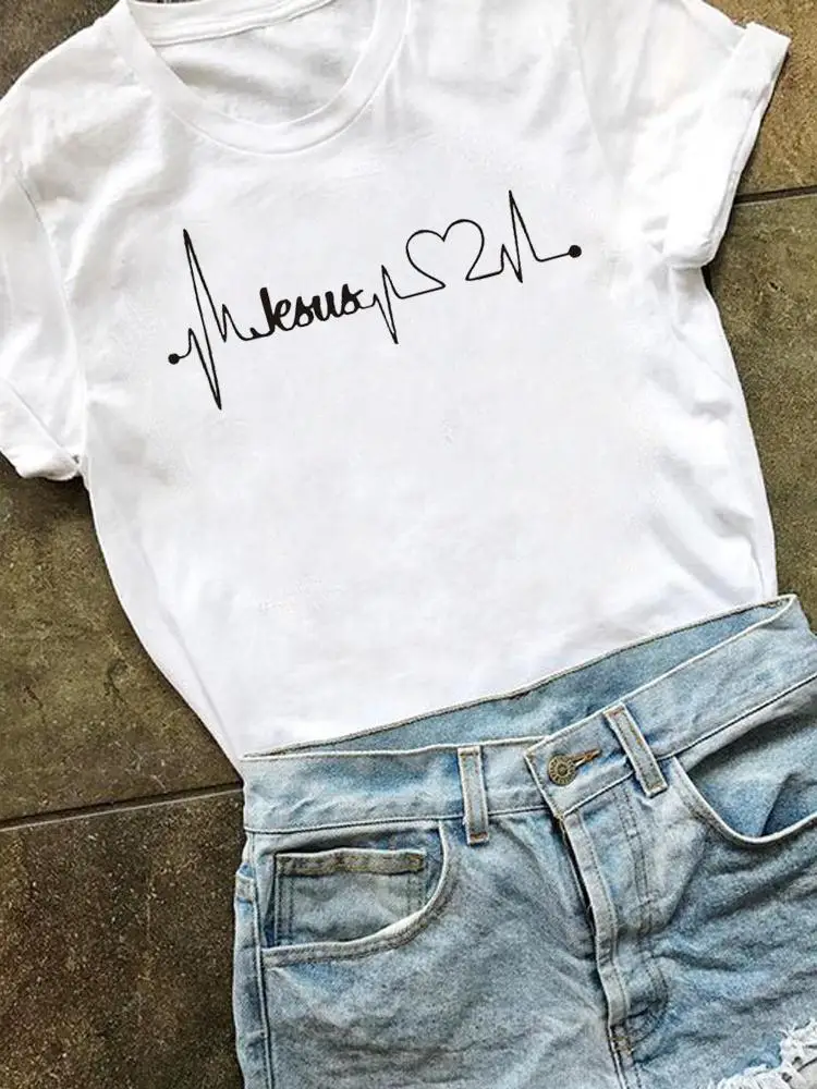 Short Sleeve Faith Love Heart Trend 90s Clothes Women Clothing Print T Shirt Fashion Graphic T-shirt Summer Kawaii Basic Tee Top 
Short Sleeve Faith Love Heart Trend 90s Clothes Women Clothing Print T Shirt Fashion Graphic T-shirt Summer Kawaii Basic Tee Top