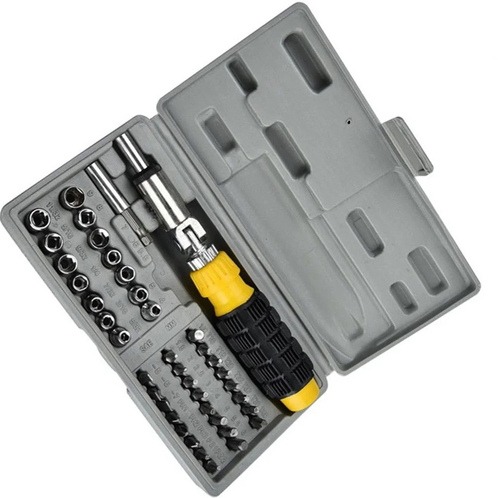 41pc Screwdriver Bit Kit Adjustable Forward & Reverse Mini 1/4 Ratchet Socket Wrench High Quality Screwdriver Bit
41pc Screwdriver Bit Kit Adjustable Forward & Reverse Mini 1/4 Ratchet Socket Wrench High Quality Screwdriver Bit