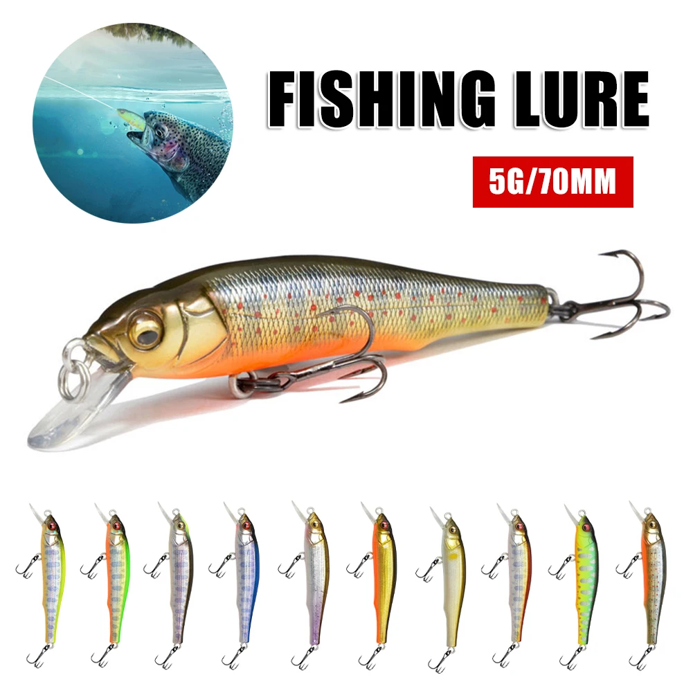 1pcs Sinking Minnow Fishing Lure 70mm 5g Wobbler Fishing Bass Trout Peche Lure 3D Eyes Fish Baits Pesca Accesorios
1pcs Sinking Minnow Fishing Lure 70mm 5g Wobbler Fishing Bass Trout Peche Lure 3D Eyes Fish Baits Pesca Accesorios