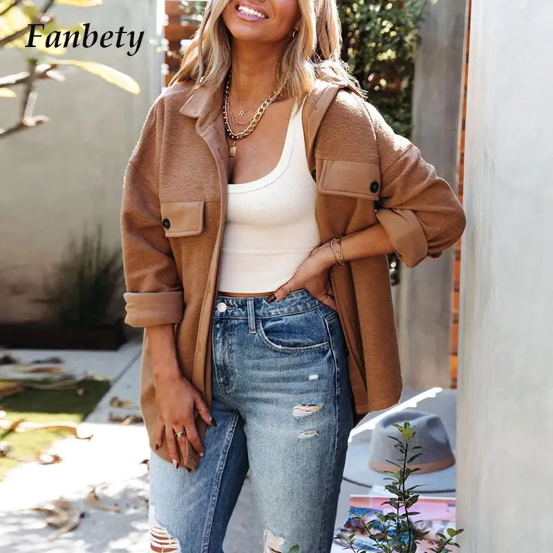 2022 Autumn Women Keep Warm Coat Fashion Lapel Long Sleeve Single Breasted Female Shirt Coat Causal Solid Loose Winter Outwear
2022 Autumn Women Keep Warm Coat Fashion Lapel Long Sleeve Single Breasted Female Shirt Coat Causal Solid Loose Winter Outwear