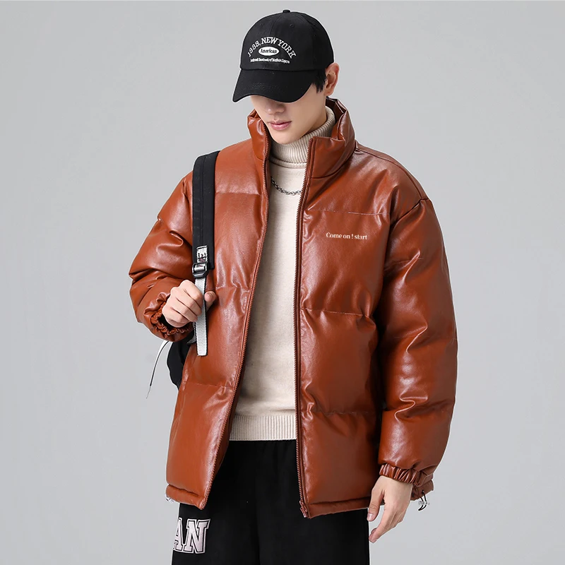 New Men's Winter Parkas Warm PU Jacket Corduroy Shinny Short Solid Stand Collar Thick Thermal Windbreaker Padded Coat Plus Size
New Men's Winter Parkas Warm PU Jacket Corduroy Shinny Short Solid Stand Collar Thick Thermal Windbreaker Padded Coat Plus Size
