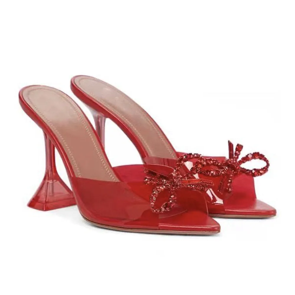 Big size 34-45 Transparent PVC Women Slippers Fashion Crystal Bowknot High heels Jelly Shoes Summer Female Green Mules Slides
Big size 34-45 Transparent PVC Women Slippers Fashion Crystal Bowknot High heels Jelly Shoes Summer Female Green Mules Slides