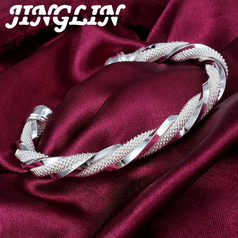 JINGLIN Silver Braided Bangle Jewelry 925 Sterling Silver Fashion Mesh Wide Bracelets Bangles for Women Men
JINGLIN Silver Braided Bangle Jewelry 925 Sterling Silver Fashion Mesh Wide Bracelets Bangles for Women Men