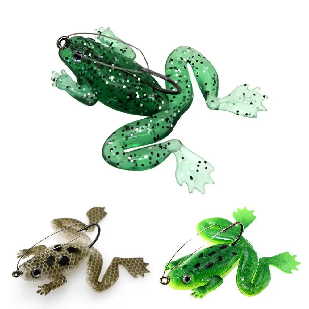 

Frog Soft Bait Lure Fishing Tackle Weights 5.2g Rotating Hooks Bait Floating Topwater Lures Pesca Pike Fish Artificial Crankbait