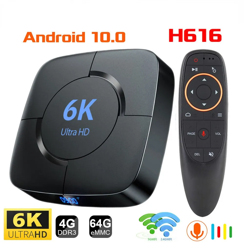 New Smart TV Box Android 10.0 Allwinner H616 6K 3D Dual Wifi 2.4G/5G 4GB RAM 64G ROM Media Player Set Top Free shipping
New Smart TV Box Android 10.0 Allwinner H616 6K 3D Dual Wifi 2.4G/5G 4GB RAM 64G ROM Media Player Set Top Free shipping