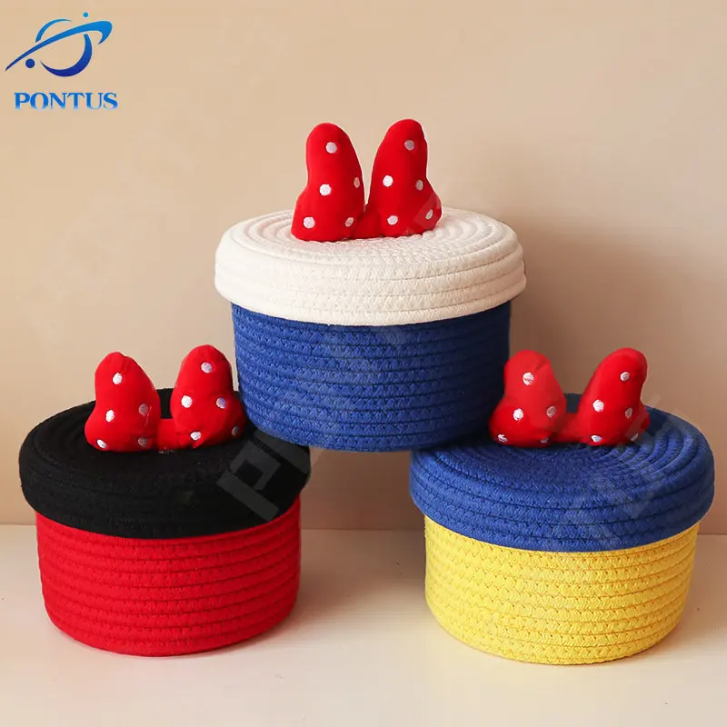 Cartoon Bow Hand Woven Storage Basket Kids Toys Desktop Organizer Small Sundries Storage Box Laundry Baskets Home Organization
Cartoon Bow Hand Woven Storage Basket Kids Toys Desktop Organizer Small Sundries Storage Box Laundry Baskets Home Organization