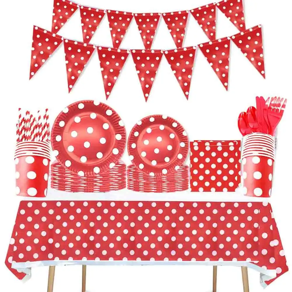 Red and White Dots Birthday Party Decorations Baby Shower Decoration Red Color Small Dot Disposable Napkins Plates Cups Boxes
Red and White Dots Birthday Party Decorations Baby Shower Decoration Red Color Small Dot Disposable Napkins Plates Cups Boxes