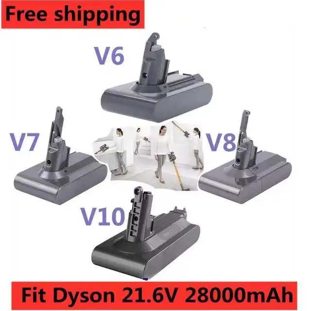 100% Original 21.6V 28000mAh Li-ion Battery for Dyson V6/V7/V8/V10 DC62 DC74 SV09 SV07 SV03 965874-02 Vacuum Cleaner Battery L30
100% Original 21.6V 28000mAh Li-ion Battery for Dyson V6/V7/V8/V10 DC62 DC74 SV09 SV07 SV03 965874-02 Vacuum Cleaner Battery L30