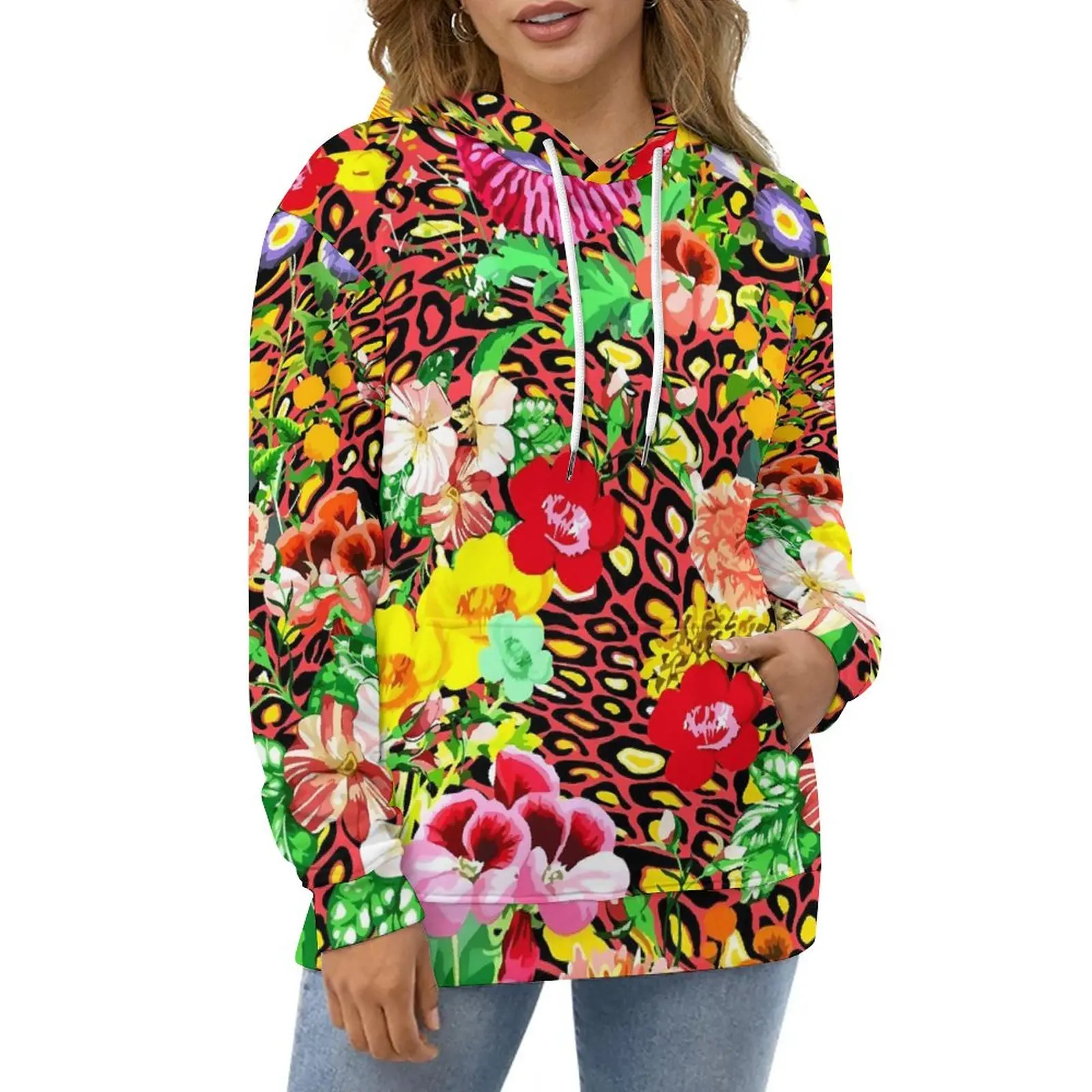 Floral Leopard Casual Hoodies Colorful Flower Print Y2k Pullover Hoodie Women Long Sleeve Street Wear Custom Loose Oversized Top
Floral Leopard Casual Hoodies Colorful Flower Print Y2k Pullover Hoodie Women Long Sleeve Street Wear Custom Loose Oversized Top
