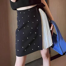 2023 Spring and Autumn New Fashion Royal Sister Fan Gao Waist Bag Hip Heavy Work Nail Diamond Half Skirt