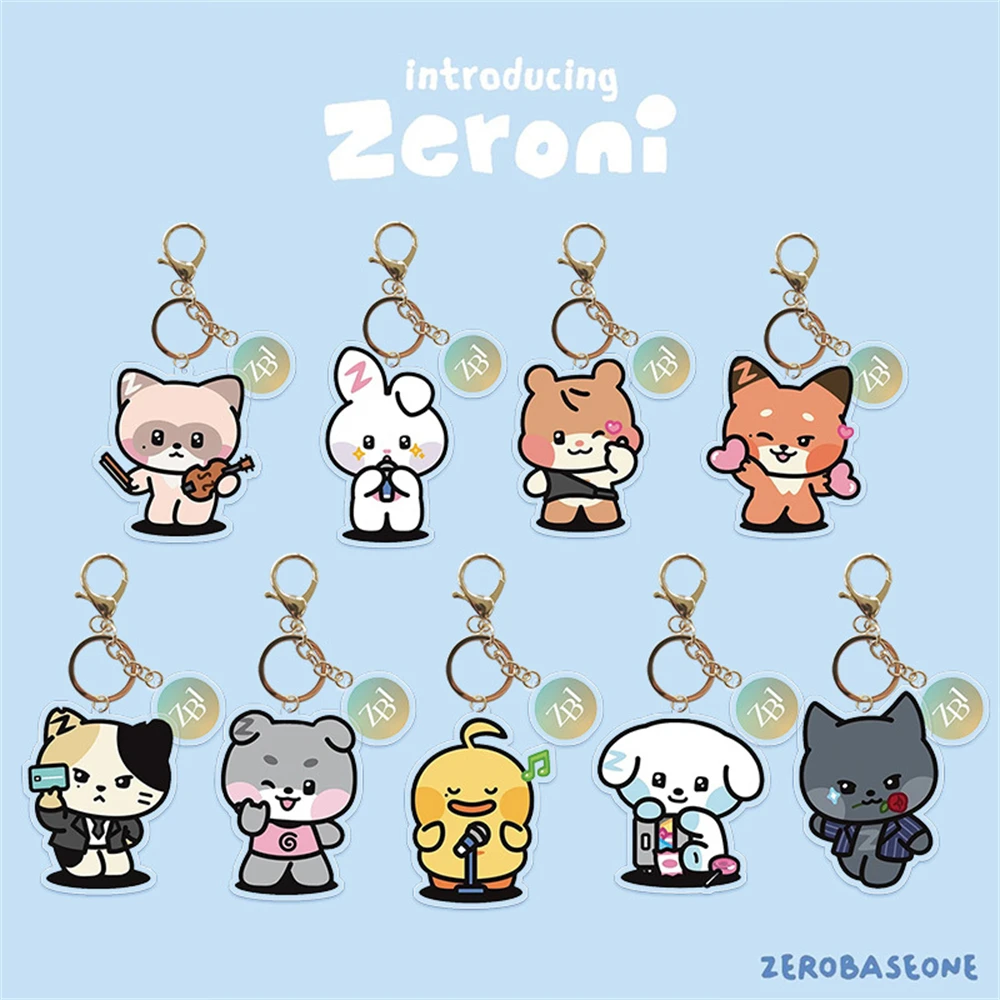 KPOP ZB1 мультяшный брелок ZEROBASEONE Zeroni милый акриловый Подвеска сумка аксессуары Рики