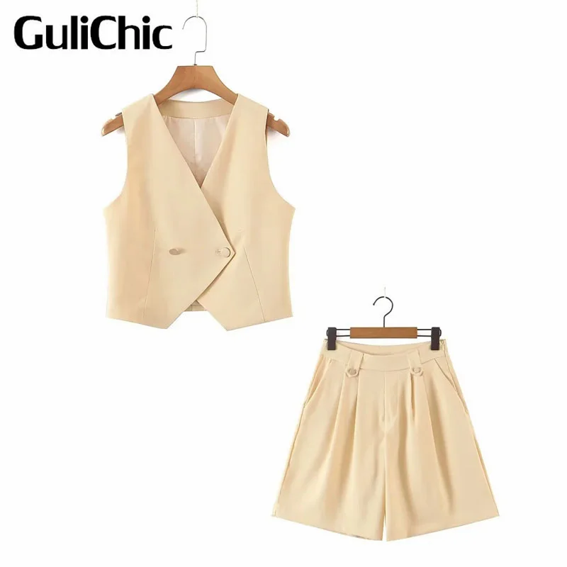7.19 GuliChic Women Casual Fashion V-Neck Slim Vest Or High Waist Side Zipper Knee Length Shorts Solid Color Temperament Set
7.19 GuliChic Women Casual Fashion V-Neck Slim Vest Or High Waist Side Zipper Knee Length Shorts Solid Color Temperament Set