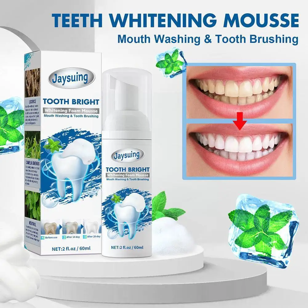 60ml Tooth Brighten Whitening Foam Mousse Remove Bad Tartar Teeth Dental Foam Breath Cleansing Stains Toothpaste Plaque Car Z0c8
60ml Tooth Brighten Whitening Foam Mousse Remove Bad Tartar Teeth Dental Foam Breath Cleansing Stains Toothpaste Plaque Car Z0c8