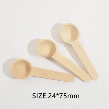 10PCS Mini Wooden Spoon Kitchen Spice Spoon Wooden Tea Spoon Coffee Bean Spoon Wooden Bath Salt Spoon Small Round Spoon