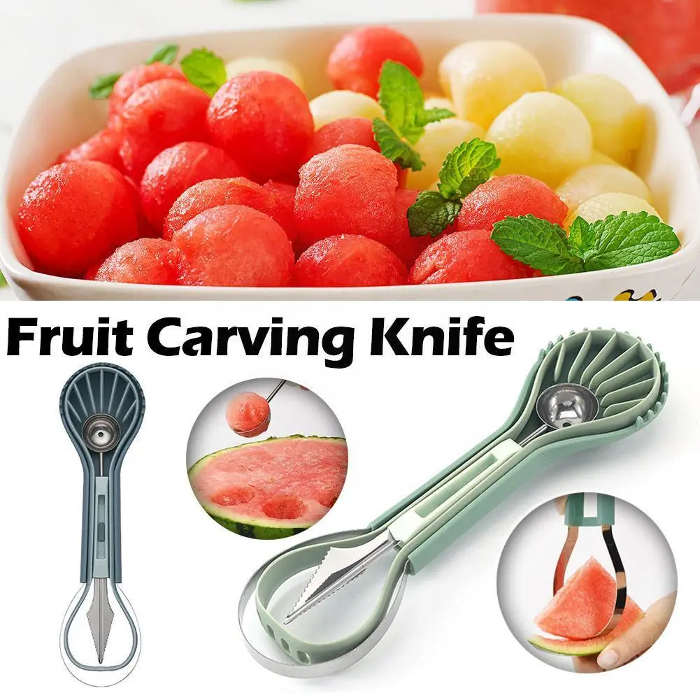 

4 In 1 Watermelon Slicer Cutter Scoop Fruit Carving Dig Separator Gadgets Platter Tool Kitchen Cutter Fruit Pulp Knife Frui V0U8