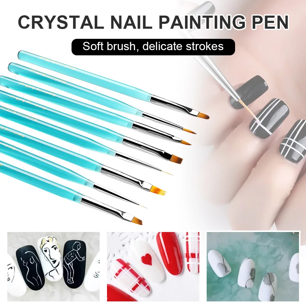 Professional Nail Art Painting Drawing Brush Transparent Blue Acrylic UV Gel Brush Pen Liner Phototherapy Pen Manicure Tool
Professional Nail Art Painting Drawing Brush Transparent Blue Acrylic UV Gel Brush Pen Liner Phototherapy Pen Manicure Tool