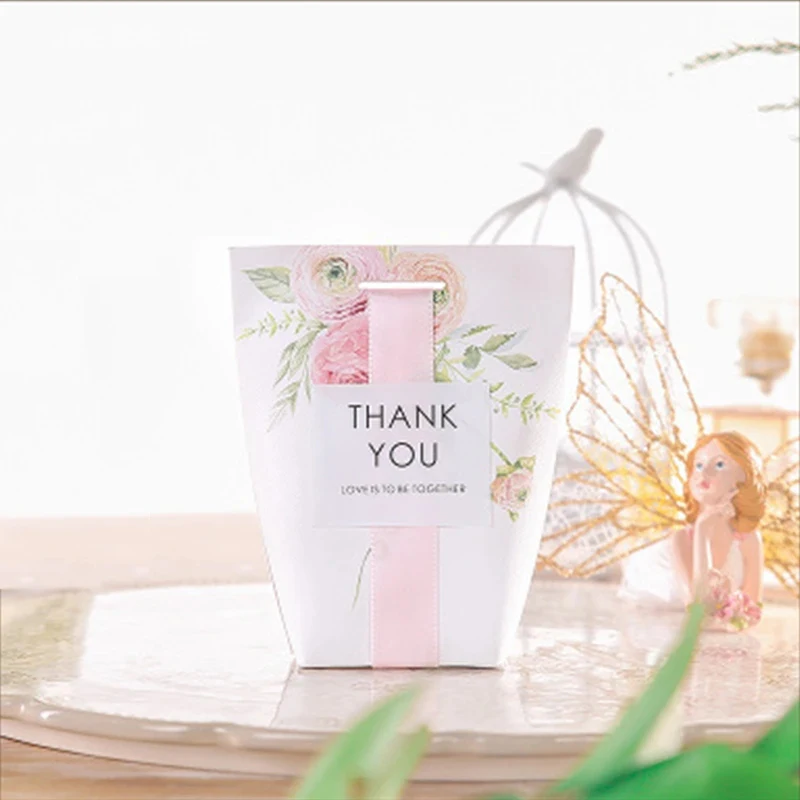 

Новинка DIY Индивидуальный Логотип Свадебные сувениры высококлассные подарочные коробки бумажные коробки для детского душа розовые цветы коробка для конфет