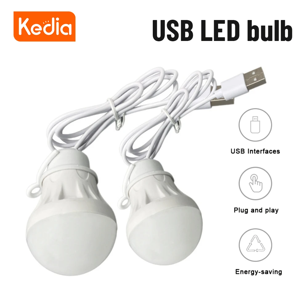 Kedia USB Light Bulb LED Portable Outdoor Camping Tent Light Mini Book Light Bulb With Switch Button Study Table Lamp Lighting 
Kedia USB Light Bulb LED Portable Outdoor Camping Tent Light Mini Book Light Bulb With Switch Button Study Table Lamp Lighting