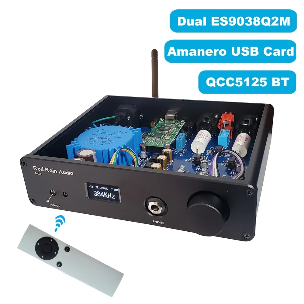 

Аудио-декодер DA10 Dual ES9038Q2M DAC QCC5125, Bluetooth LDAC, USB-карта, DSD512, усилитель наушников TPA612A2