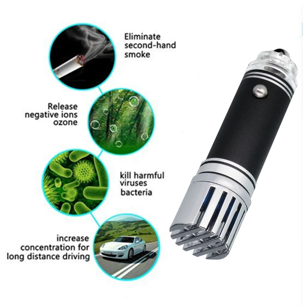 

12V Car Air Purifiers Cigarette Lighter Smoke Dust Air Freshener Fresh Air Ionic Purifier Ozone Ionizer Cleaner Car Accessories
