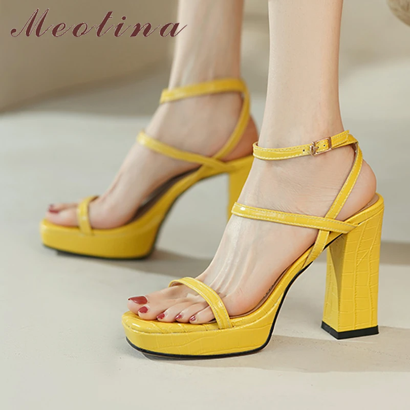 Meotina Genuine Leather Women Cross Strap Shoes Super High Heel Sandals Platform Thick Heels Buckle Ladies Footwear Summer Beige
Meotina Genuine Leather Women Cross Strap Shoes Super High Heel Sandals Platform Thick Heels Buckle Ladies Footwear Summer Beige