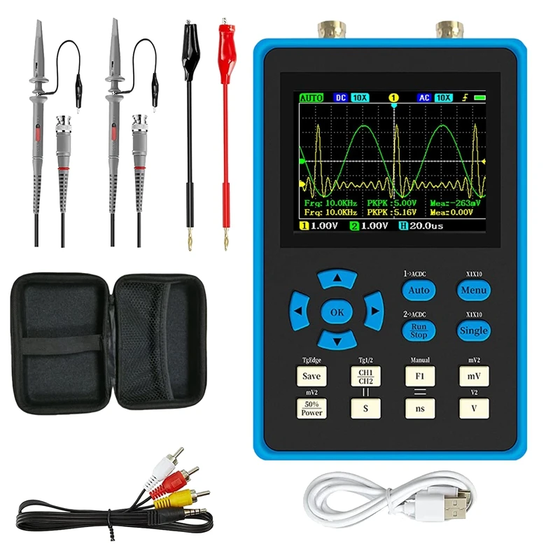 DSO2512G Oscilloscope - 2-In-1 Digital Oscilloscope & DDS Signal Generator, 120Mhz Bandwidth 500Msa/S Sampling Rate
DSO2512G Oscilloscope - 2-In-1 Digital Oscilloscope & DDS Signal Generator, 120Mhz Bandwidth 500Msa/S Sampling Rate