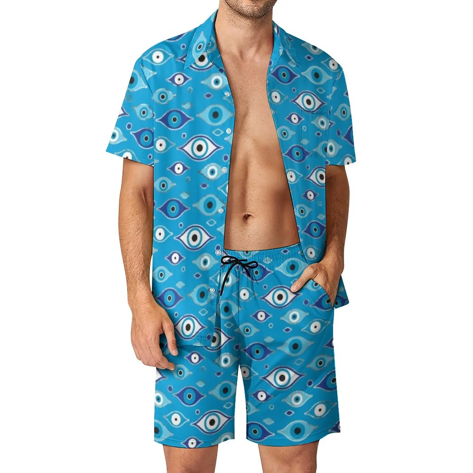 Evil Eye Pattern Fitness Outdoor Men Sets Mati Mataki Casual Shirt Set Summer Graphic Shorts 2 Piece Hawaiian Suit Large Size
Evil Eye Pattern Fitness Outdoor Men Sets Mati Mataki Casual Shirt Set Summer Graphic Shorts 2 Piece Hawaiian Suit Large Size