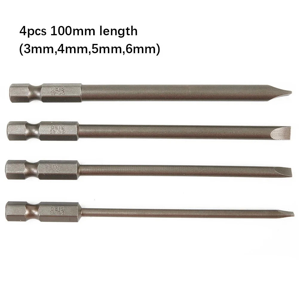 4Pc 50/100mm Slotted Tip Screwdrivers Bits 1/4" Shank Magnetic Flat Head For Manual Electric Screwdriver Drill Bit Set Hand Tool
4Pc 50/100mm Slotted Tip Screwdrivers Bits 1/4" Shank Magnetic Flat Head For Manual Electric Screwdriver Drill Bit Set Hand Tool