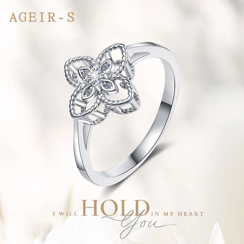 AGEIR-S 4 Cent Real Moissanite Ring New Fashion Crystal Girl Wedding Bridal Party Jewelry Engagement Ring Mуассанит Kольцо Z171
AGEIR-S 4 Cent Real Moissanite Ring New Fashion Crystal Girl Wedding Bridal Party Jewelry Engagement Ring Mуассанит Kольцо Z171