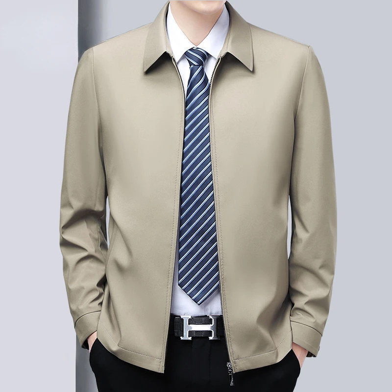 Brand Business Men's Jacket Casual Coats Turndown Collar Zipper Simple Middle-Aged Elderly Men Clothes Office Outerwear Men E313
Brand Business Men's Jacket Casual Coats Turndown Collar Zipper Simple Middle-Aged Elderly Men Clothes Office Outerwear Men E313