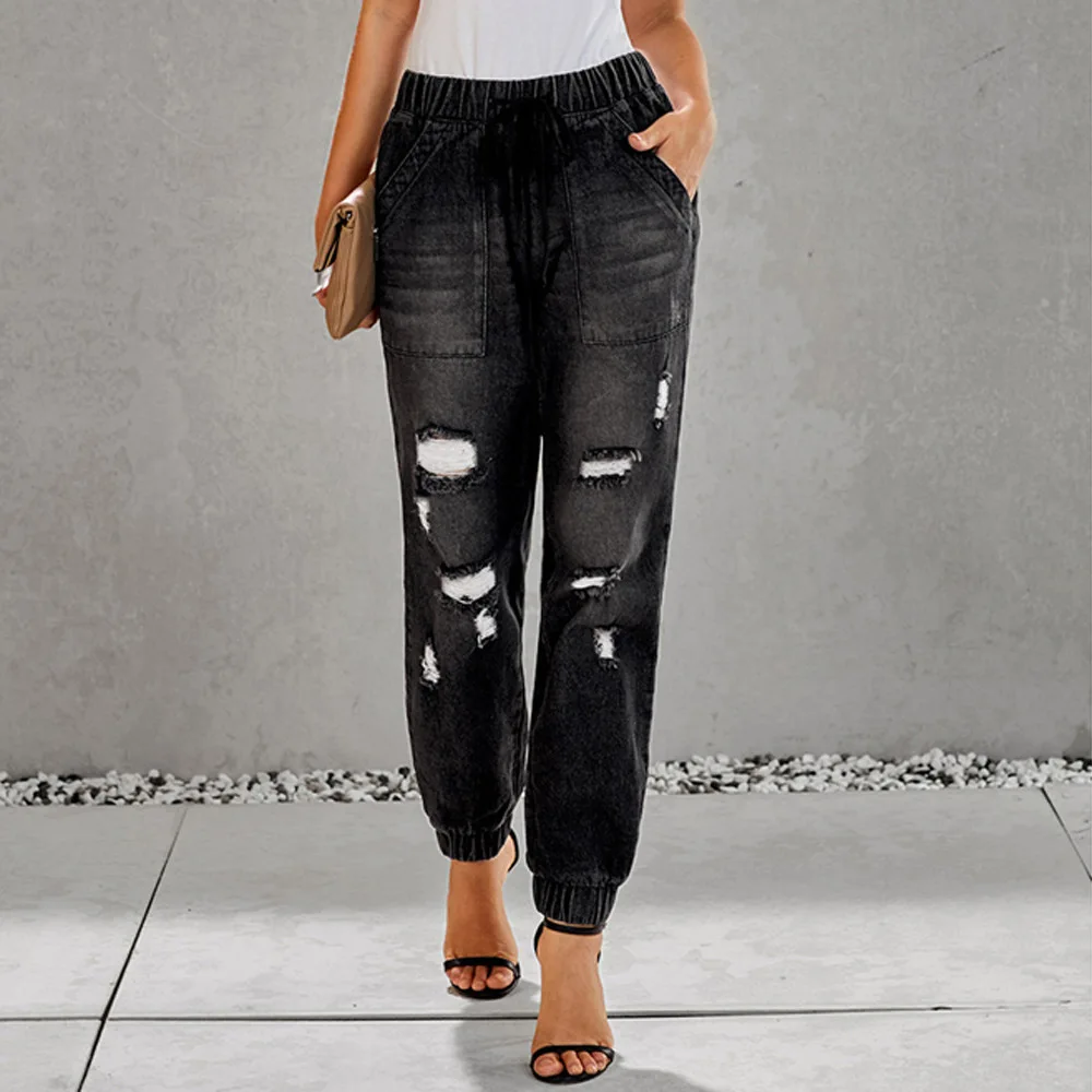 Women 2022 Classic Denim Jeans Wide Leg Elastic High Waist Drawstring Pants With Pockets Plus Size 2XL
Women 2022 Classic Denim Jeans Wide Leg Elastic High Waist Drawstring Pants With Pockets Plus Size 2XL