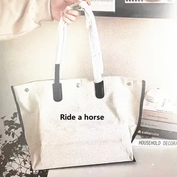Horse Bag Large Capacity Women Shoulder Bag Canvas Tote Bag Ladies Handbag Canvas Waterproof Casual Shopping Bags Sac A Main