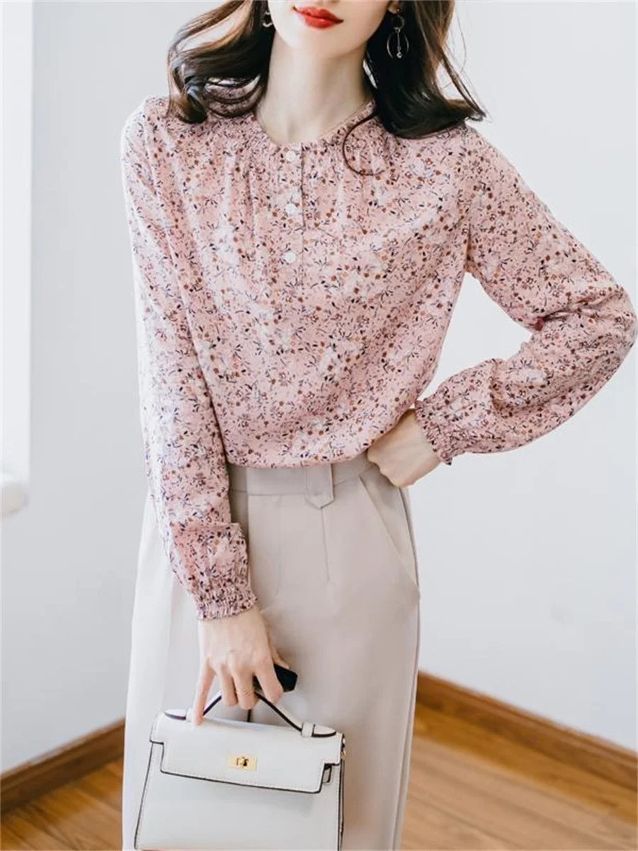 Women Spring Autumn Style Blouses Shirts Lady Casual Long Sleeve Stand Collar Flower Printed Blusas Tops SP1661
Women Spring Autumn Style Blouses Shirts Lady Casual Long Sleeve Stand Collar Flower Printed Blusas Tops SP1661