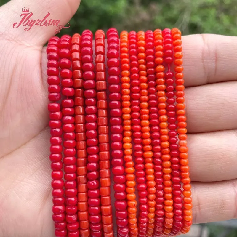 

Natural Coral Rondelle Square Stone Beads Loose Spacer For DIY Necklace Bracelets Earring Jewelry Making Strand 15"Free Shipping