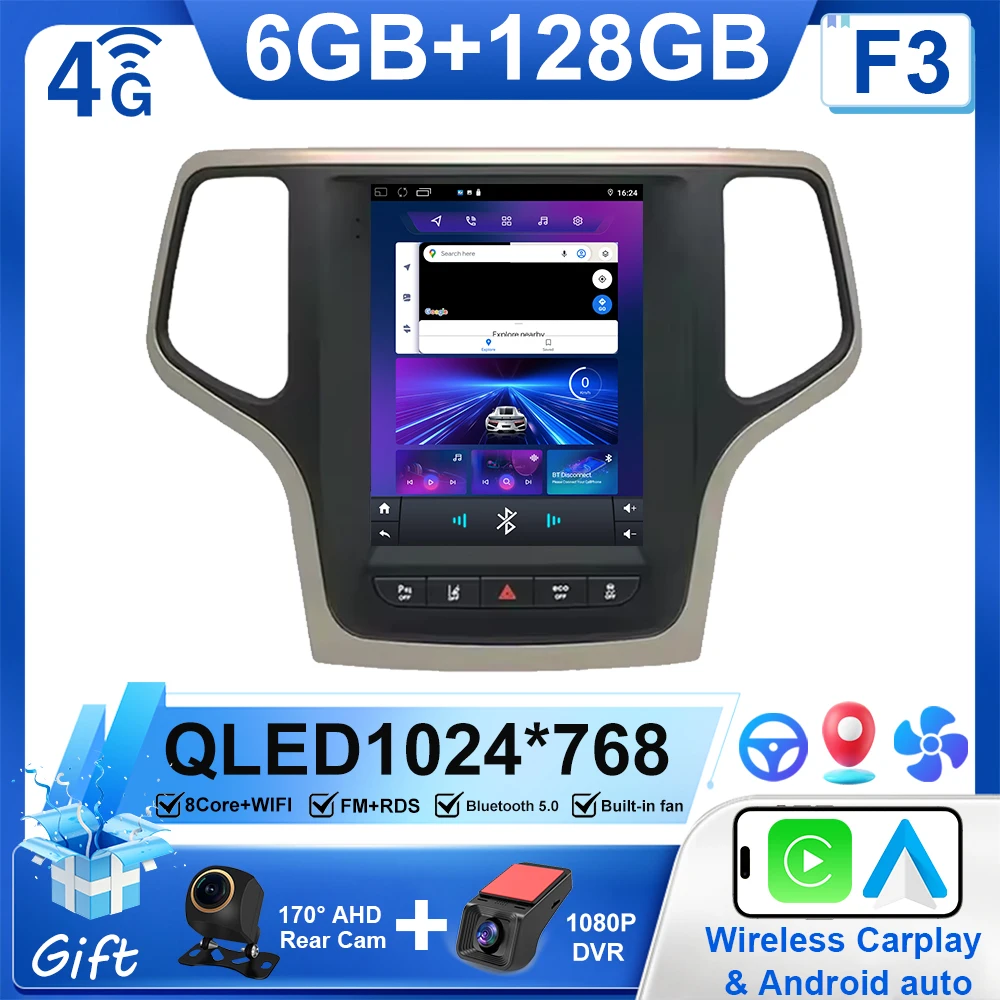 Android 15 9,7 дюймов для Jeep Grand Cherokee 2014-2017 Автомобильный радиоприемник Мультимедийный видеоплеер Навигация без 2din DVD 4G WIFI Carplay
Android 15 9,7 дюймов для Jeep Grand Cherokee 2014-2017 Автомобильный радиоприемник Мультимедийный видеоплеер Навигация без 2din DVD 4G WIFI Carplay