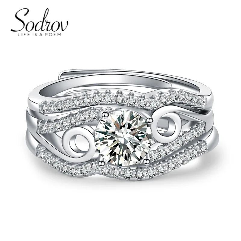 SODROV Luxury Jewelry Ring Sets of Three Rings for Women Whole Sale Engagement Wedding Gift Women's Ring
SODROV Luxury Jewelry Ring Sets of Three Rings for Women Whole Sale Engagement Wedding Gift Women's Ring